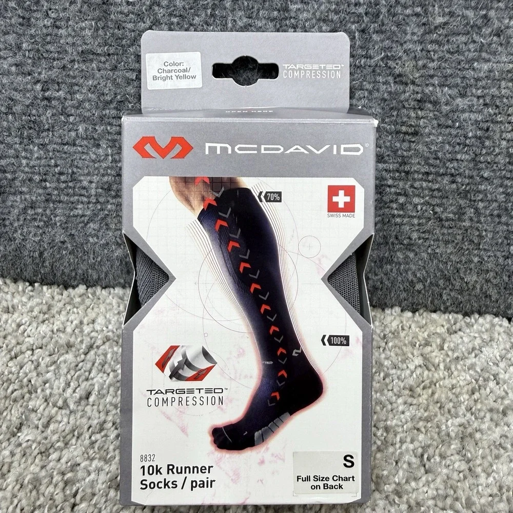 Mcdavid 10K Runner Socks Charcoal Gray size Small 8832 Targeted Compression